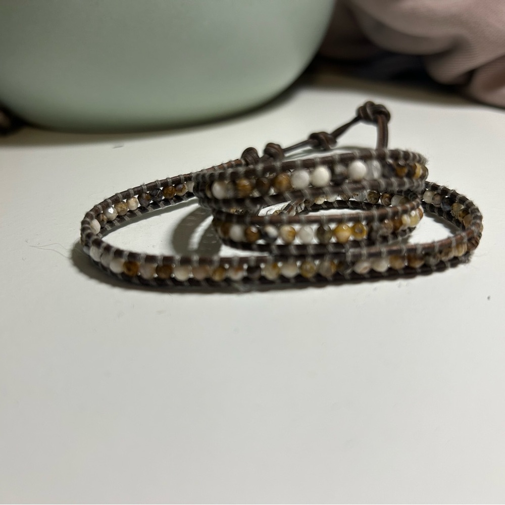 Chan Luu 3 Wrap Faceted Stone Bracelet - Picture 6 of 9